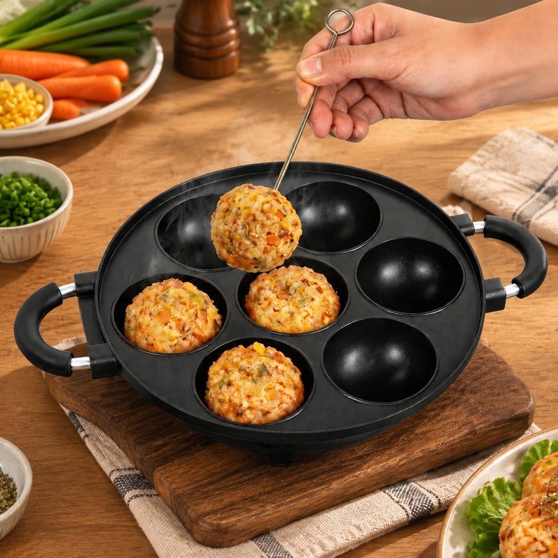 Forma aluminiowa z 7 wgłębieni – Takoyaki Grill Plate recenzja i cena